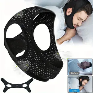 Adjustable Anti-Snoring Chin Strap with Breathable Lycra & Neoprene |   Universal Fit for Nighttime Snoring Relief, Sleep Apnea Comfort