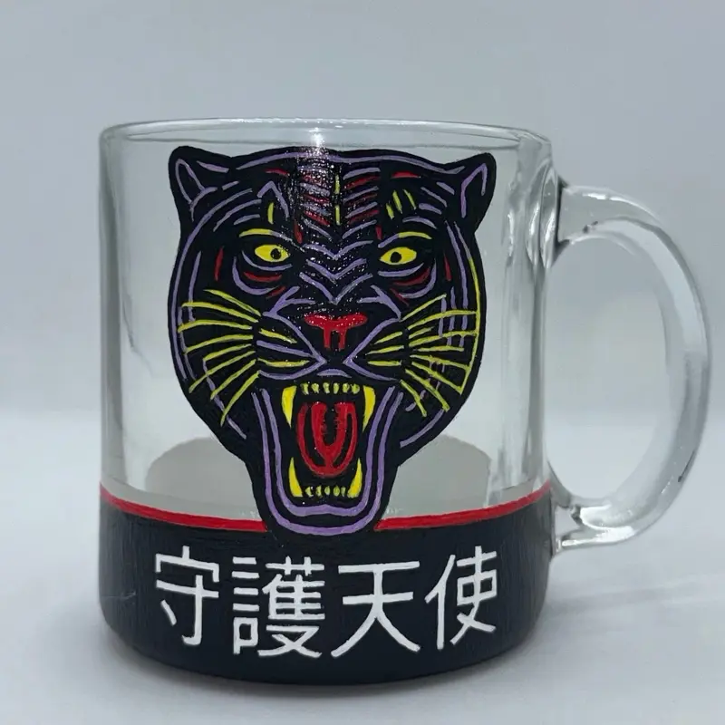 Hand Painted Coffee Mug with Any Logo Customization Available  (add logo and additional details in notes at checkout) Handmade