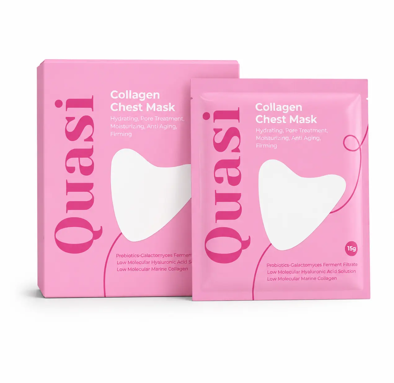 Quasi Collagen Chest Mask – Hydrating & Firming Hydrogel Patches, 4 Patches