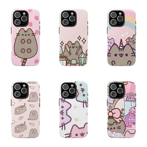 A Cute Pusheens Phone Case That Features Ice Cream, Compatible with for Samsung and iphone Models 16, 15, 14, 13, 12, 11 Pro Max, Made of Transparent TPU Soft Shell Smartphone