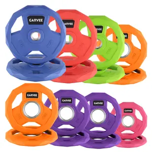 2-Inch Bumper Plates Set -Rubber Coated Cast Iron Weight Platesfor Home Gym & Commercial Use,Barbell Plates for Men & Women,Multiple Weights Options  (2.5-95 Lbs, Single/Pair/Set)