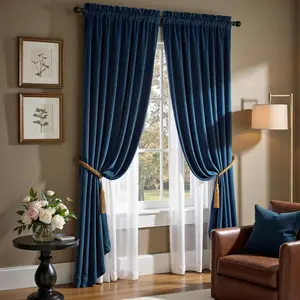 1pc Simple Solid Color Blackout Velvet Bedroom Balcony Curtain, Finished Drapes for Living Room, Fashionable Hole-Punched Curtains