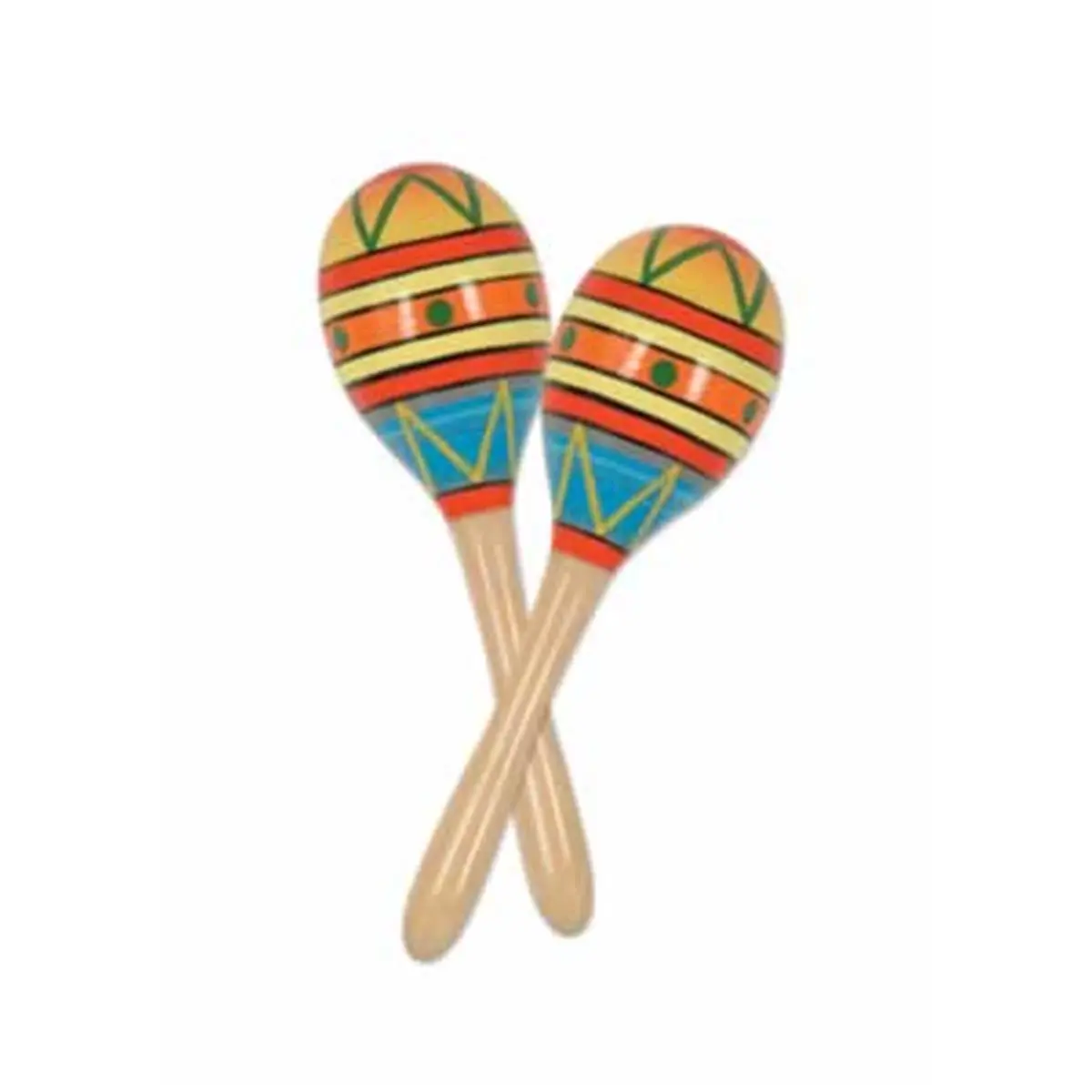 212 MAIN 8-in Wooden Maracas Percussion Instrument, Mexican Theme Fiesta Party Favor, Case of 12 (DDI 683123)