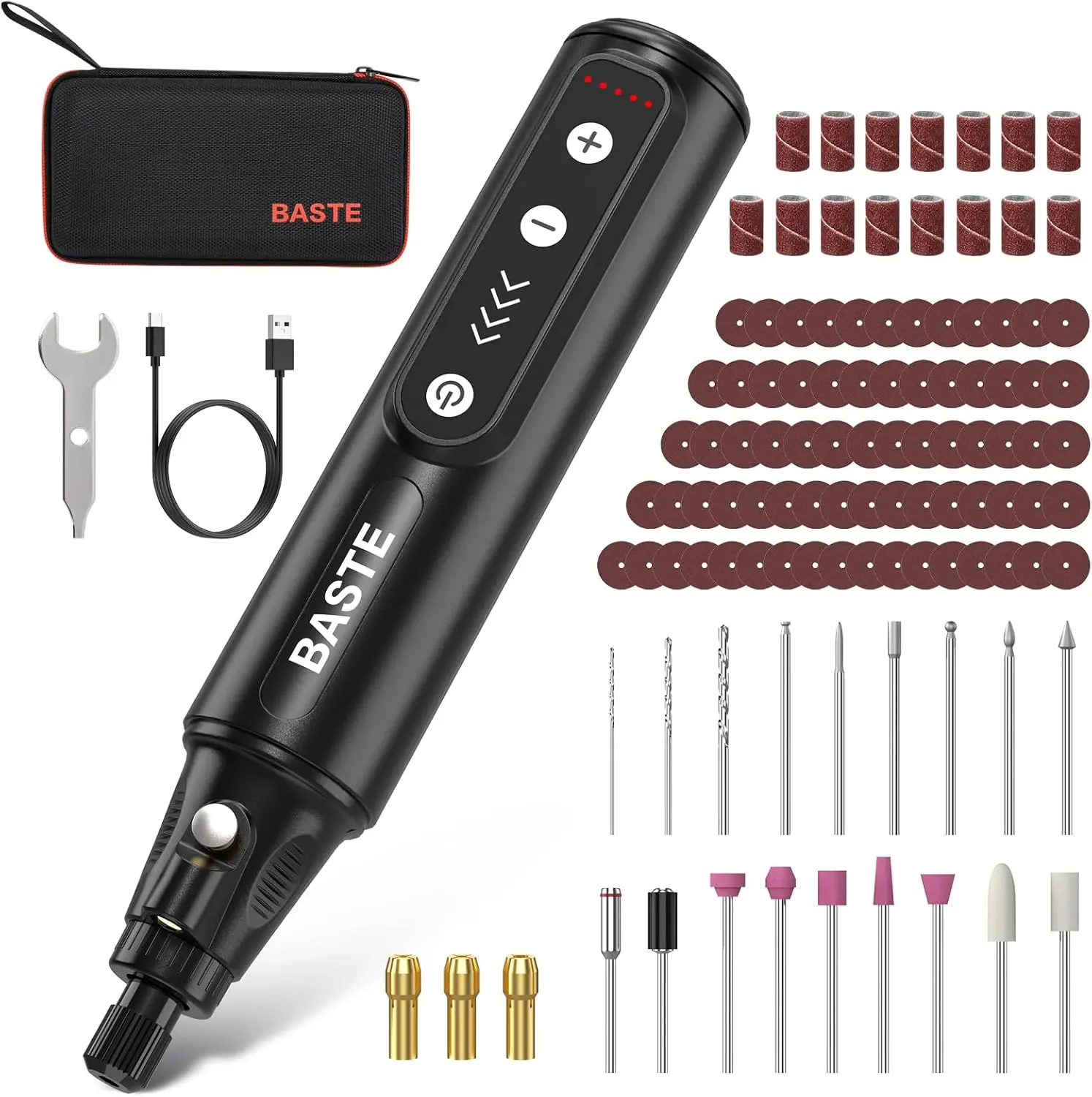 Mini Cordless Rotary Tool Kit  5 Speed 18000RPM, 109 Accessories TypeC Charging Power Rotary Tool for 3D Printing, DIY Crafts, Sanding, Polishing, Drilling, Etching, Engraving (Black)