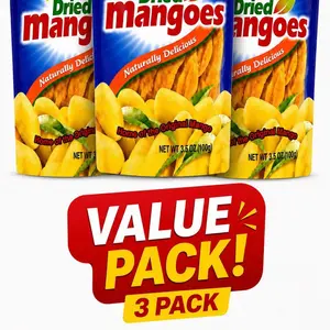 Philippine Brand Dried Mangoes - Naturally Delicious Food Snack, 3.5 oz (100g) Ready-to-Eat, 3 Packs