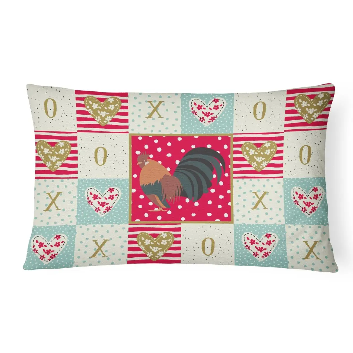 12 x 3 x 16 in. Dutch Bantam Chicken Love Canvas Fabric Decorative Pillow