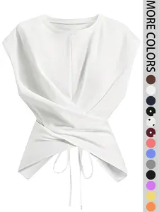 Women's Casual Solid Color Tank Top, Fitted Plain Binding Vest Tee, Daily Commute Wear, Multiple Colors Available"red tank top girl","red tank top outfit","girl in red tank top","tasm tank top","two bandana top","everly well sharktank","allie faith tube t