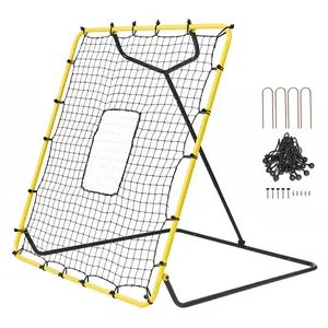 VEVOR Baseball And Softball Rebounder Net,  , 4 x 4.5 Feet PitchBack Baseball Nest for Pitching and Fielding Training, Pitch Return Trainer Rebound Net with Pitching Target, 4 Adjustable Angles
