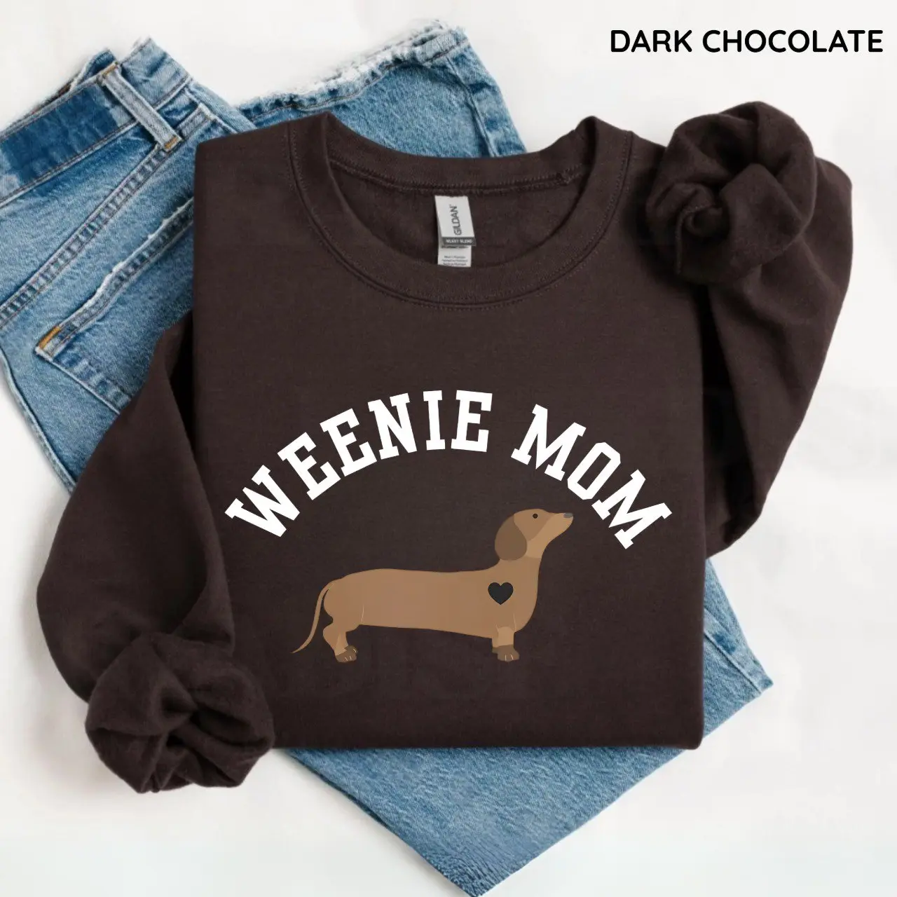 Dachshund Sweatshirt, Weenie Mom Crewneck, Funny Wiener Dog Lover Pullover, Gift for Dachshund Owners, Cute Dog Mom Cozy Fall Sweater, Graphic Shirt