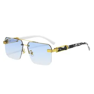 Fashion Rimless Sunglasses for Men & Women, Popular Frameless Small Square Shades, Classic Summer Traveling Sun Glasses, Fashionable Sunglasses, Trendy Square Sunglasses