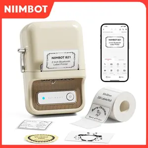 Niimbot B21 Wireless Bluetooth-compatible Label Printer, 20-50mm Print Width, Thermal Label Maker for Small Businesses, Address, Logo, Clothing, Mail, Candle, Jewelry, Inkless Label Printer
