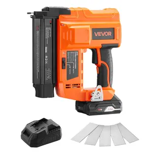 VEVOR Cordless Brad Nailer, Summervibes,Summervibes, 18 Gauge, 20V Battery Powered Nail Gun, with 500 pcs Nails, 2.0 Ah Li-ion Battery and Charger, Adjustable Nailing Depth, for Home Improvement, Woodworking, DIY Project