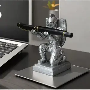 Executive Knight Armor Pen Holder, Creative Desktop Ornament, Desk Accessories, Valentine's Day Memorial Gift, Unique Personalized Present, Office Desk Accessories
