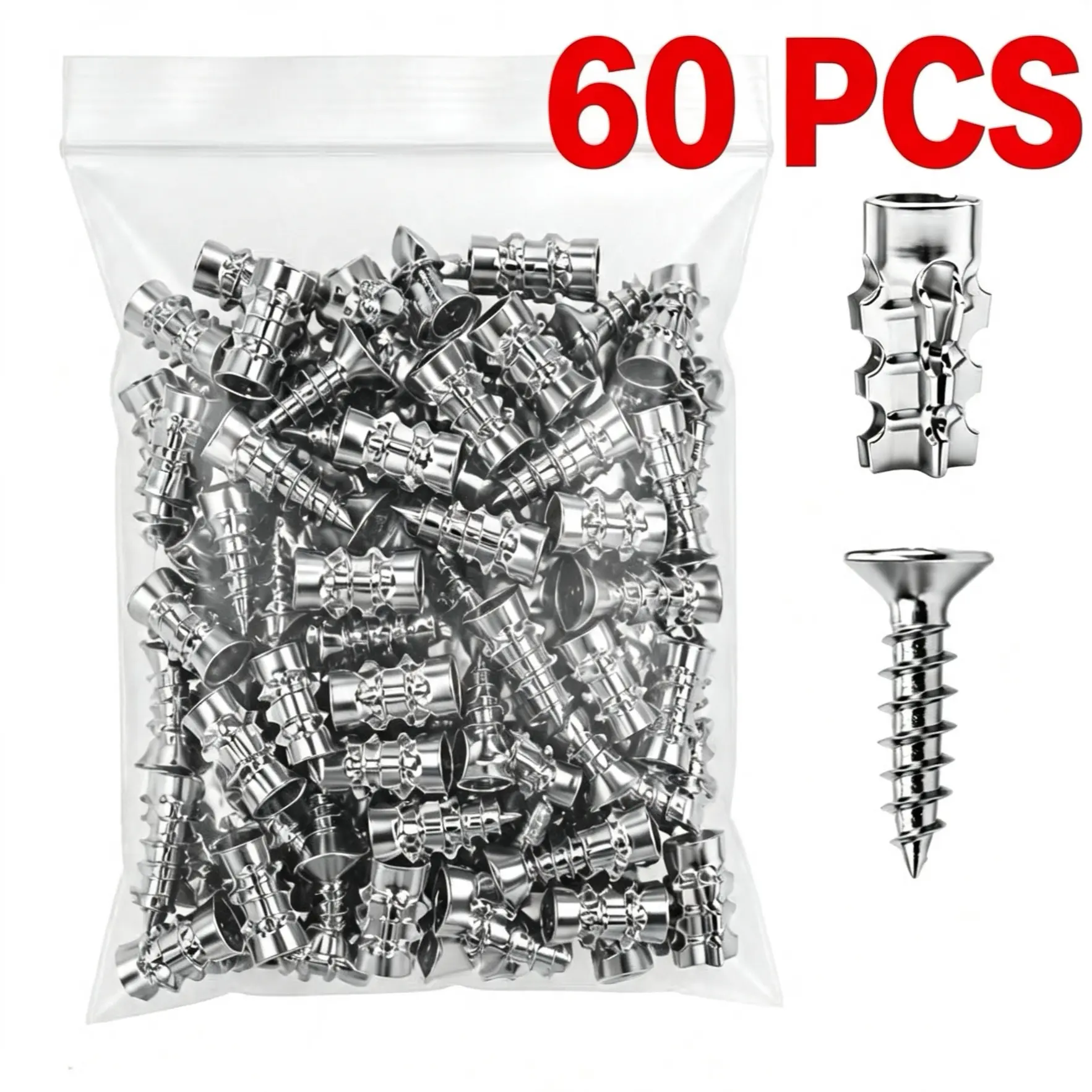 6x14mm High-Strength Hinge Repair Screws with 60-Pack Short Wall Anchors, Stripped Thread Fixer for Tile Mounting, Home Bathroom Restoration & Cabinet Installations (Hardware Fasteners for Home Users)