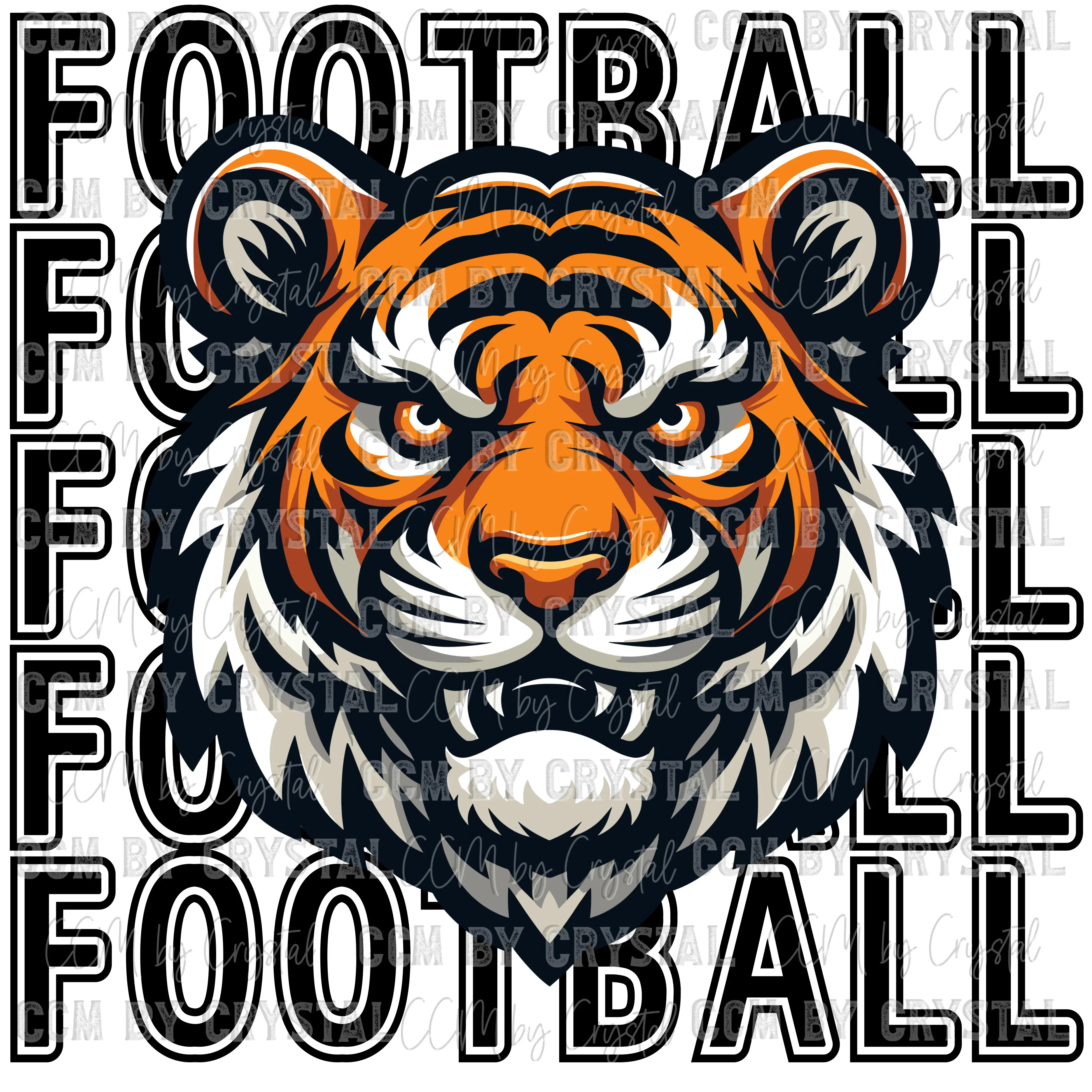 Tigers Football Mascot Ready to Press DTF Transfer for T-Shirts  Ready to Press Sublimation CCMbyCrystal