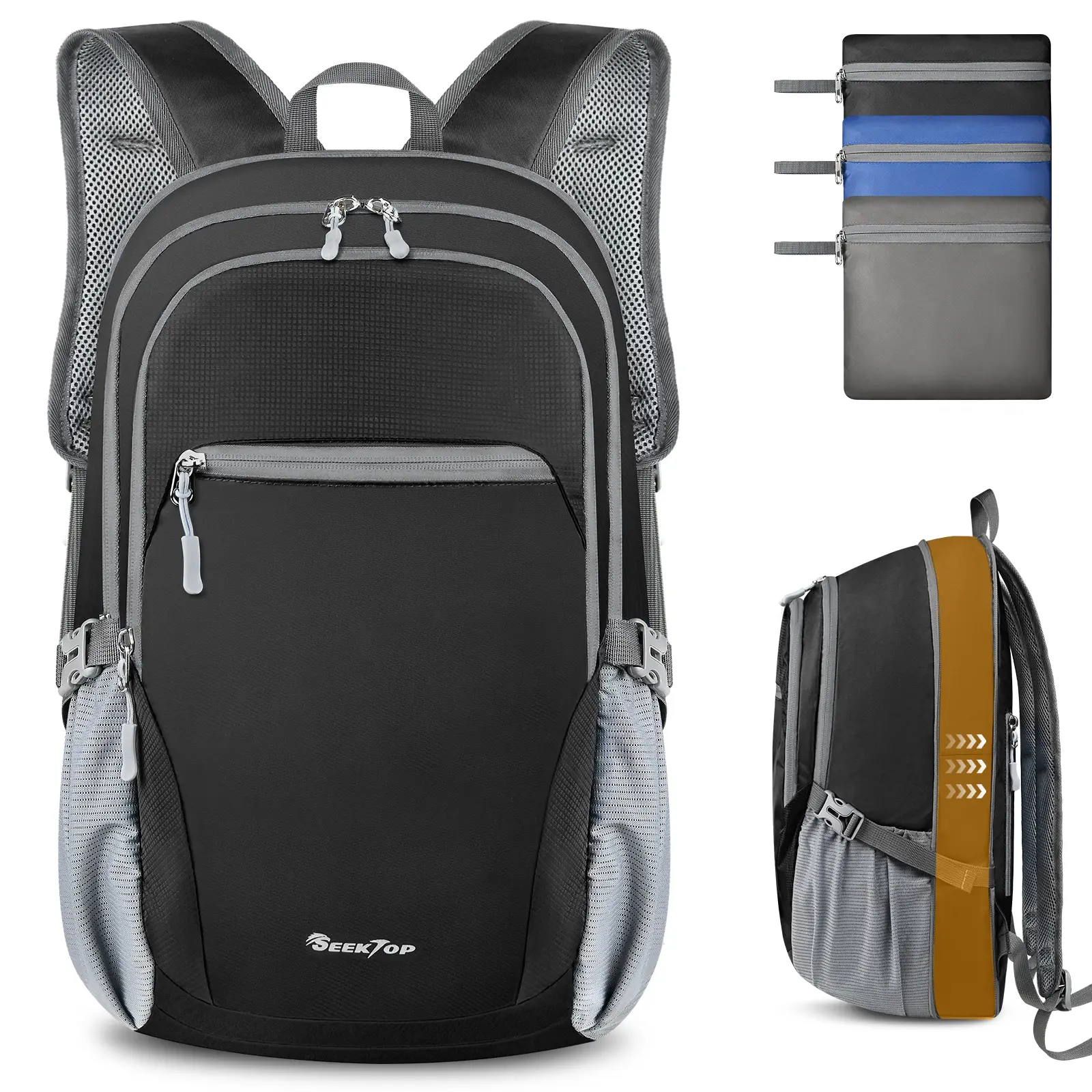 Seektop Expandable Travel Backpack — 20L–28L Expandable Lightweight Portable Foldable High-Capacity Backpack, Unisex design featuring dedicated RFID anti-theft and water-resistant capabilities; ideal for travel  camping  hiking and daily use