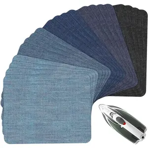 20 count Iron on Patches, Repair Fabric Patches for Clothes and Denim Jean, Iron on Denim Patches for Inside and Outside(4.9 * 3.7 Inch)