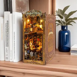 Harry Potter Magic Library Book Stand DIY Assembly Model, 3D Puzzle Home Decor, Collectible Creative Gift, Handmade Bookshelf Ornament, DIY Building Model