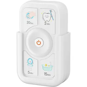 Timer for Kids Brushing: 2 Minutes Teeth Brush 20 Seconds Hand Washing 5 Min Toilet 15 Min Shower, Time Management Tool for Children - White Gifts for Kids