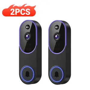 【2pc】1080P Wireless Doorbell Camera, Smart WiFi Video Doorbell, AI Human Detection, Two-Way Audio, Night Vision, Cloud Storage, Instant Alert, 2.4Ghz WiFi, Outdoor Security Camera, Rechargeable Battery Powered