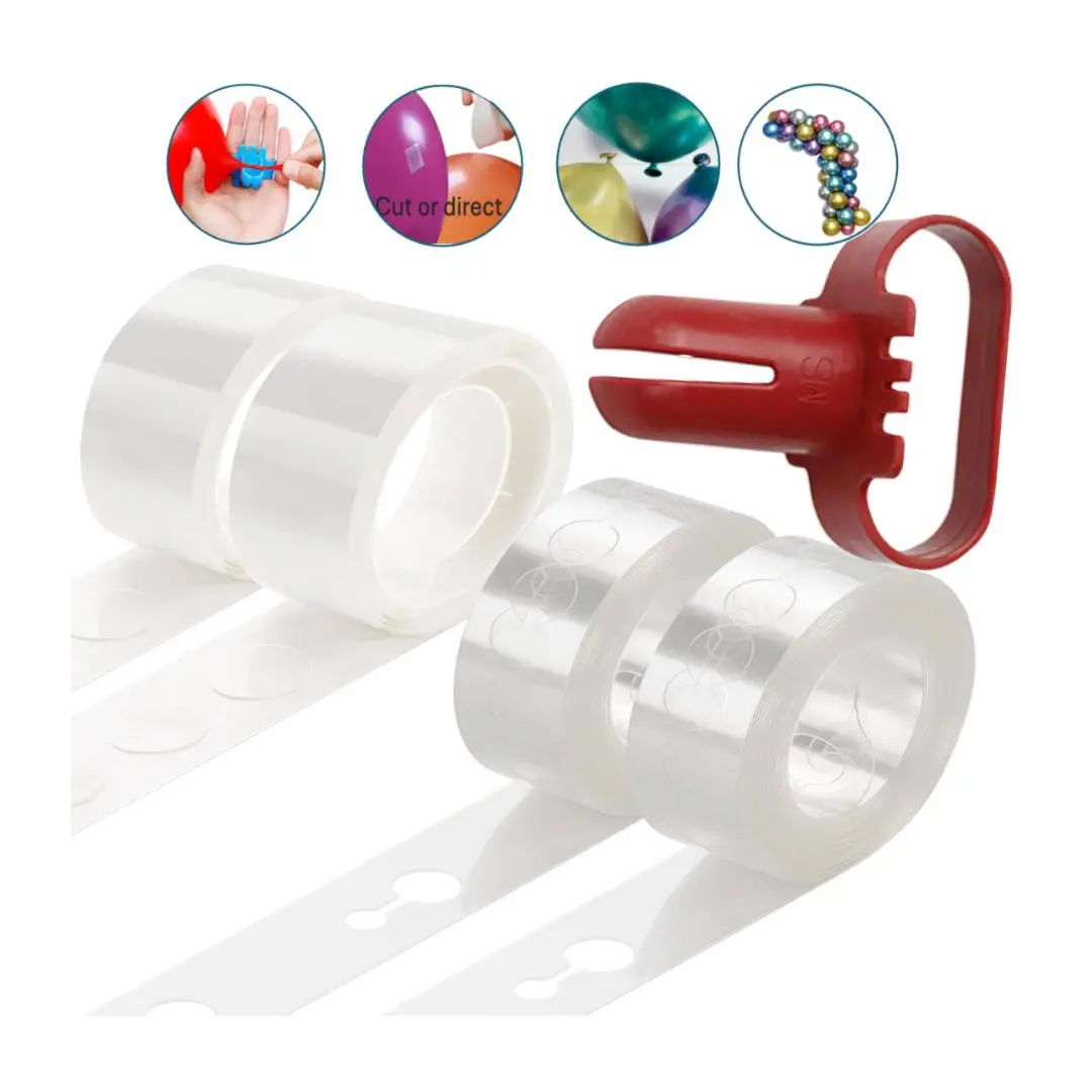 Apintop Balloon Arch Kit with 200 Dot Glue Tape, 32.8 Feet Garland Strip, and Balloon Knotter Tying Tool Set Round Backdrop Decoration Removable