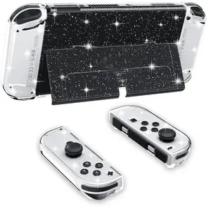 Glitter Game Console Protective Case, Game Accessories, Game Peripherals, PC Sparkle Protective Case, Shock-Absorption Anti-scratch Design Protective Case Compatible with Nintendo Switch
