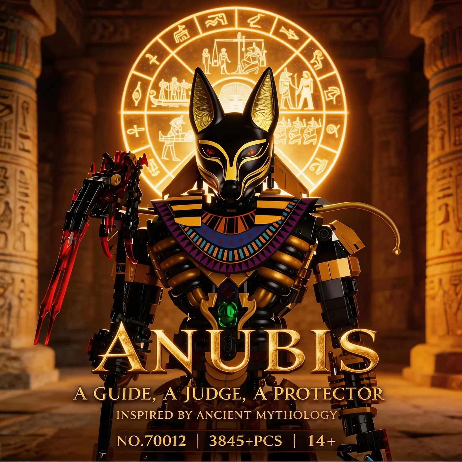 3845+ Pieces Anubis Building Blocks Set, Building Block Assembly, Mythical Art Statue Model, Building Blocks Figure, Bricks, Unisex Gift, Home Decor, Birthday, Christmas, Halloween, Valentine's Day