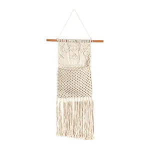 Evergreen Macrame Wall Pocket Plant Cover, Natural