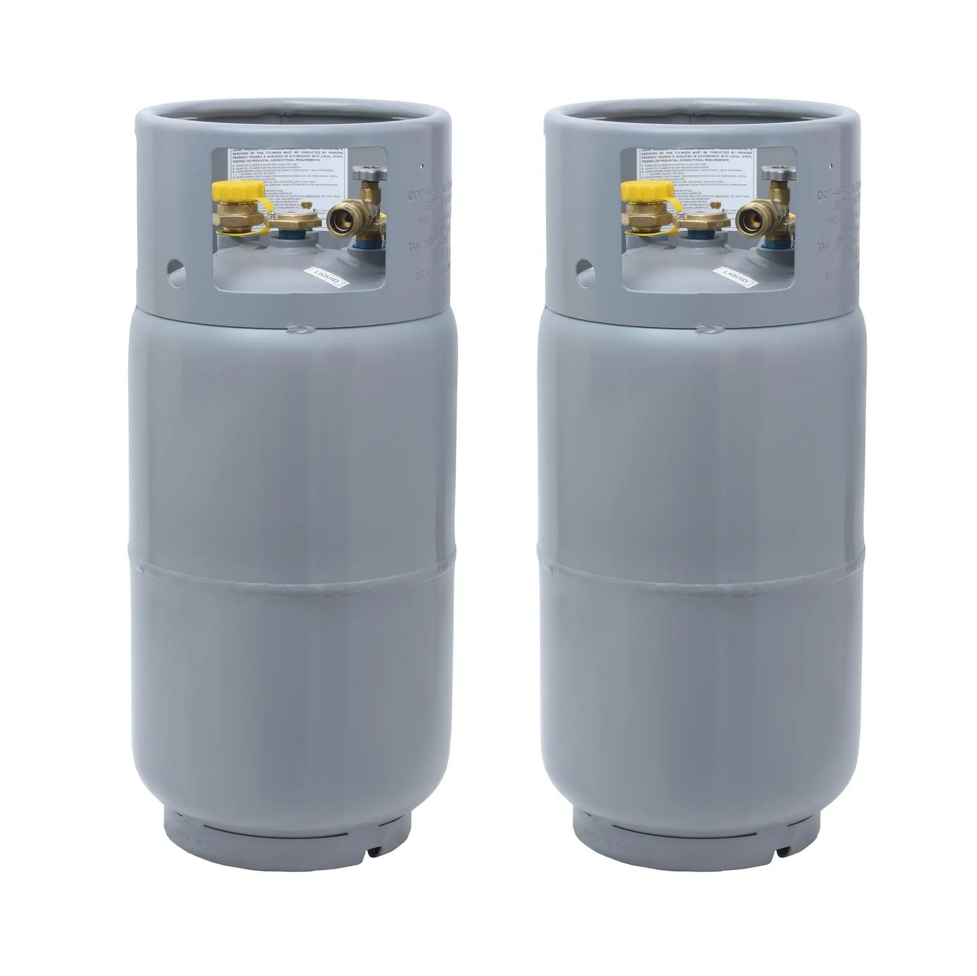 Flame King (2 Pack) 33.5LB Steel Forklift Propane Tank Cylinder – Liquid Draw, Horizontal/Vertical Mount, Built-In Gauge