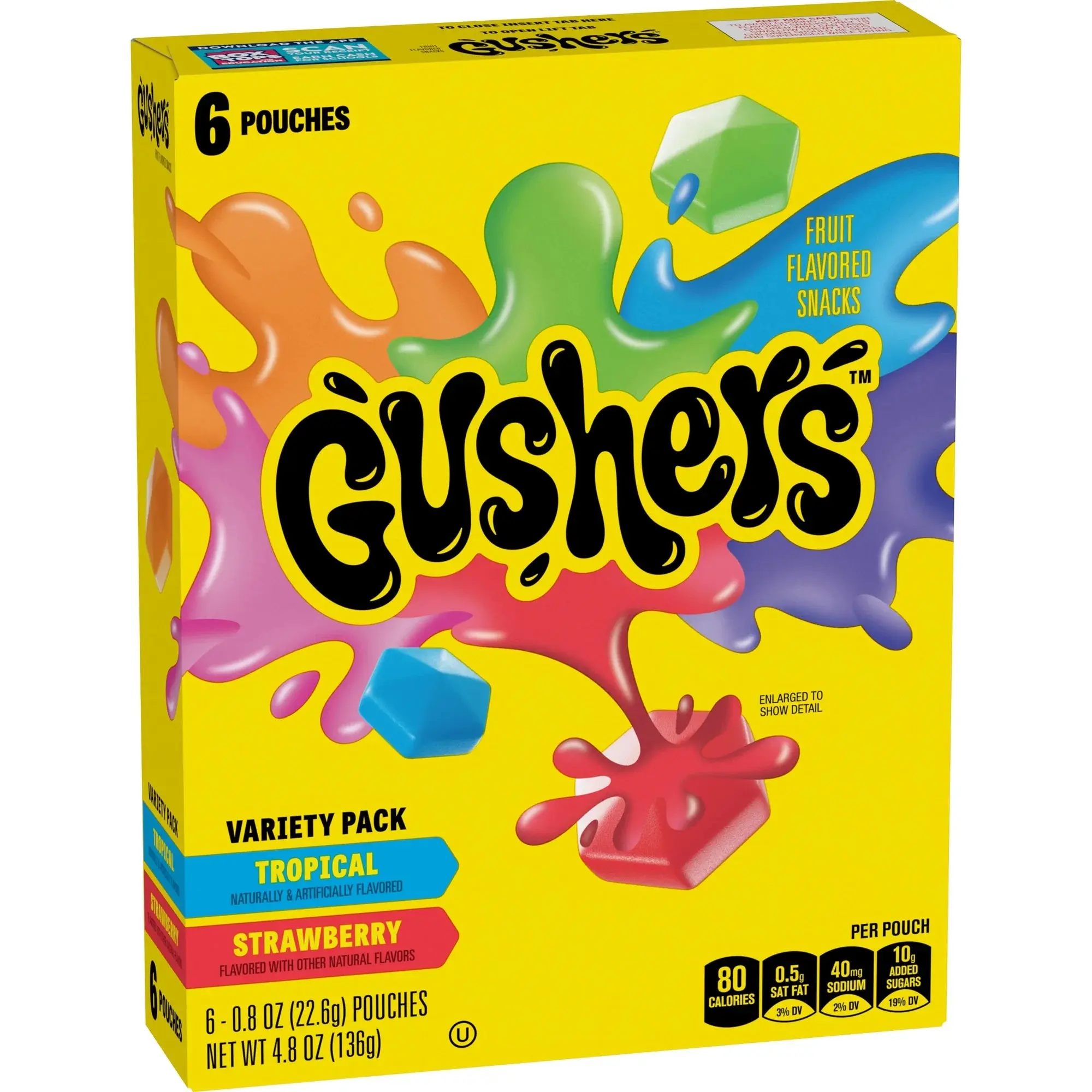 Gushers Fruit Flavored Snacks Variety Pack 6 Count 4.8 oz