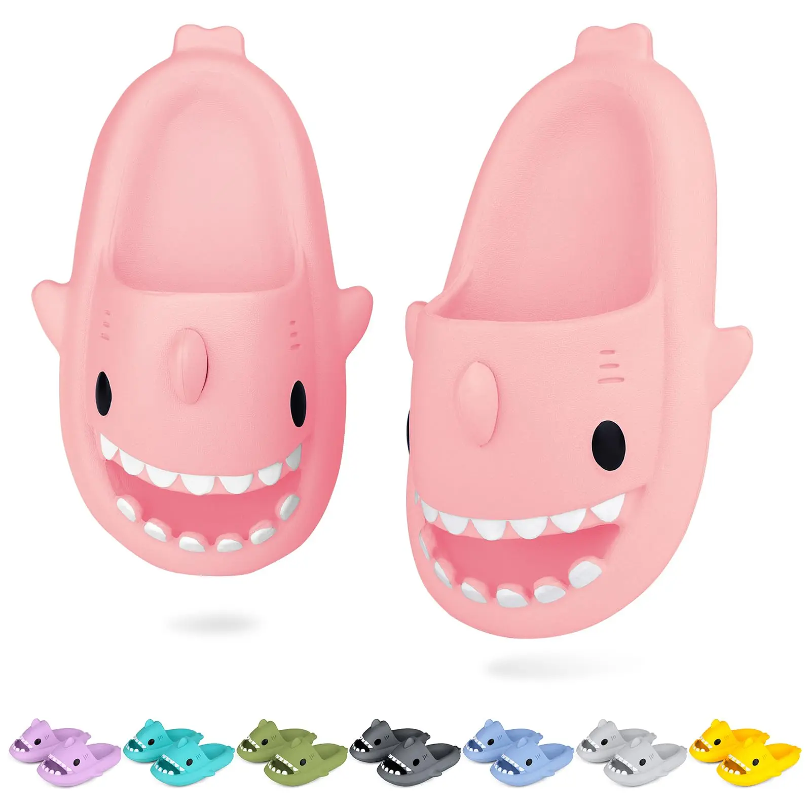 Shark Slides for Women and Men, Cute Shark Slippers Adult Youth Cloudy Summer Soft Lightweight Anti-Slip Thick Sole Beach House Cloud Cushioned Shower Slide Sandals Indoor Outdoor Footwear Girl Comfort Flipflop