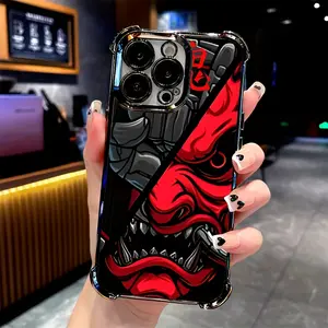 Japan Samurai Phone Case Compatible For iPhone 17 Air 16,15,14,13,12,11,Pro,MAX Shockproof Transparent Soft Back Cover