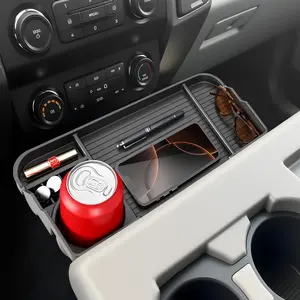 2011-2026 For  F150 F250 F350 F450 F550 F650 Front Seat Headrest Oraganizer [Large Cup Holder] Console Storage F150 F250 F350 F450 F550 F650 Super Duty Accessories(Jump Seat Only) Black