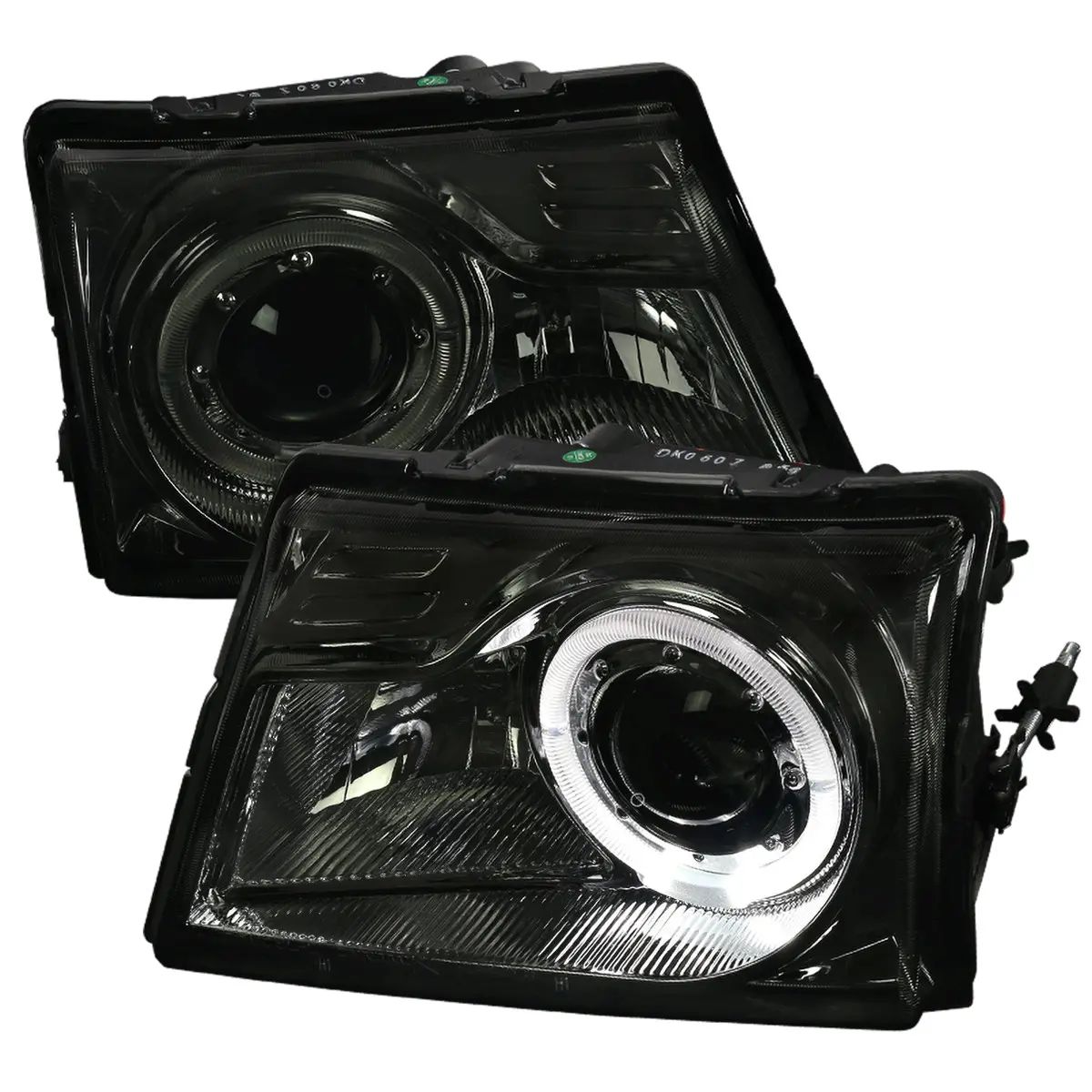 1998-2000 Ford Ranger Halo Projector Headlights (Chrome Housing/Smoked Lens) 1998-2000 Ford Ranger Halo Projector Headlights (Chrome Housing/Smoked Lens)