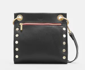 Hammitt Tony Signature Small - Black/brushed gold/red zip