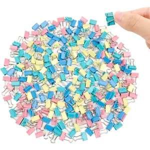 240-Pack Mini Binder Clips in 4 Colors (Blue, Yellow, Red, Green), 15mm/0.6-Inch Small Paper Clips for Home, School, Office and Business