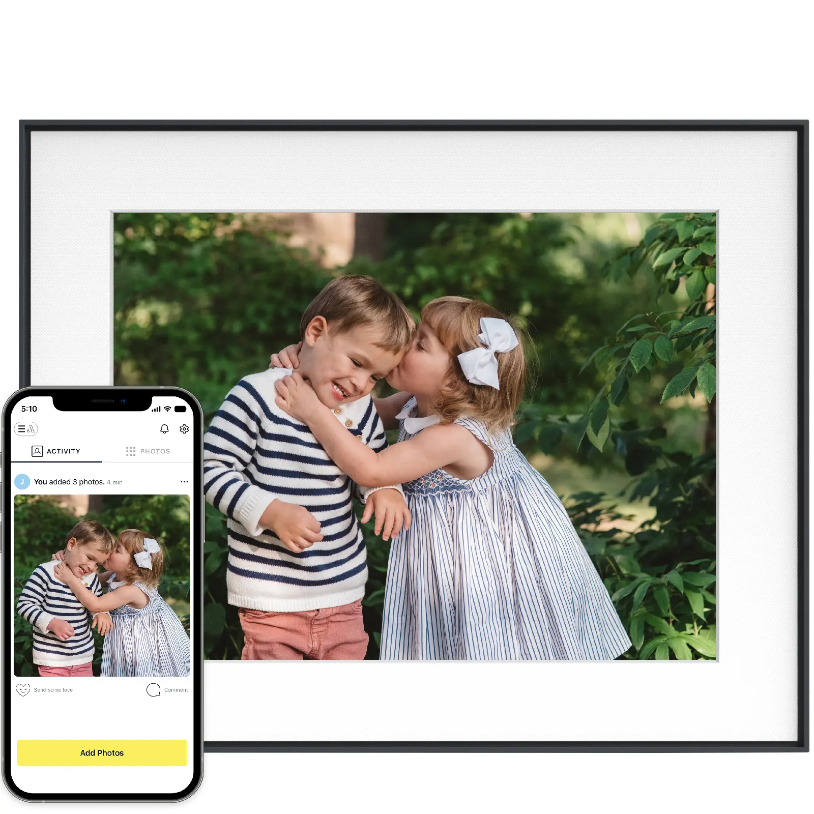 Aura Walden 15" WiFi Digital Picture Frame | Wirecutter's Best Digital Frame for Gifting | Send Photos from Your Phone | Quick, Easy Setup in Aura App | Free Unlimited Storage | Carbon with Paper Mat
