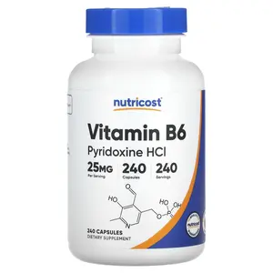 Nutricost Vitamin B6, Pyridoxine HCl, 25 mg, 240 Capsules
