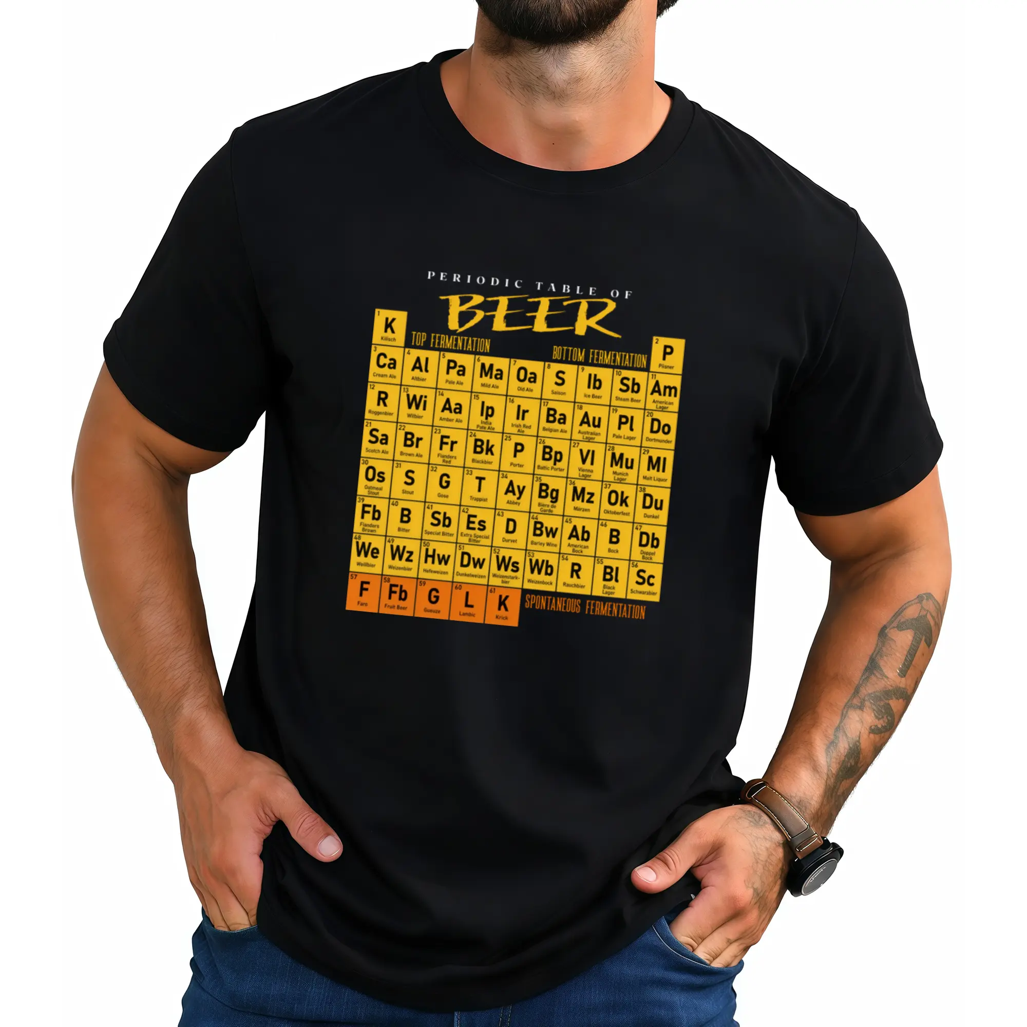 Periodic Table of Beer - Craft Beer Style Brewery T-Shirt