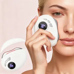 Electric scraping massage device, an anti-aging, wrinkle reducing and swelling reducing scraping tool, 9-level hot compress+vibration function, facial and neck skin lifting