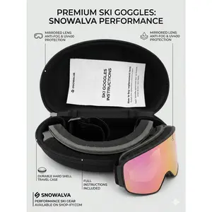 SNOWALVA Pro HD Ski Goggles, Sports Eyewear with Anti-Fog and UV Protection