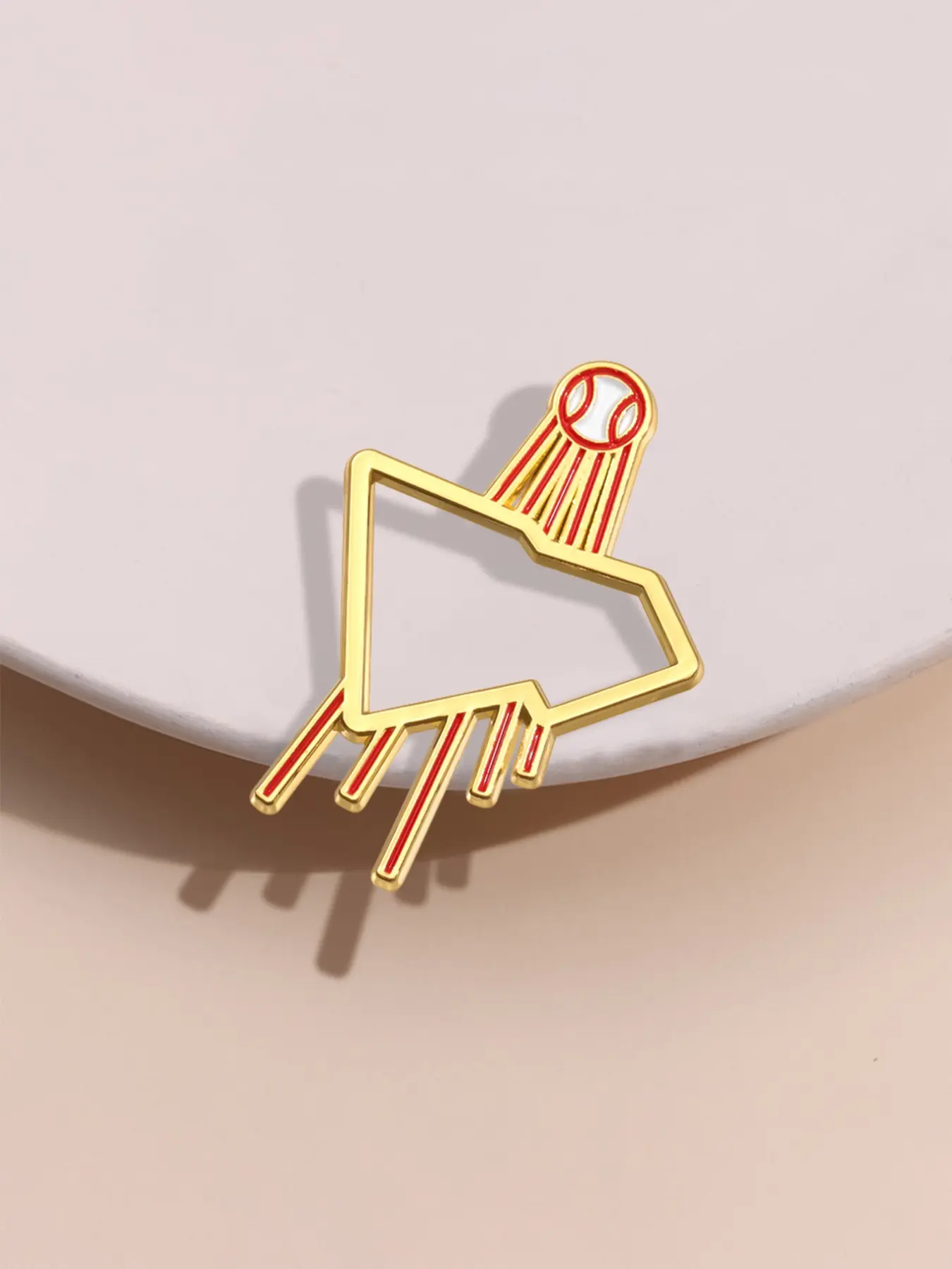 Cartoon Badge, Artistic Sports Style Geometric Baseball Design, Perfect for Fans, Art Lovers, Backpacks & Hats, Unique Decoration, Flower Brooch Pin, Alloy Brooch Pin, Hat Pins, Men Accessories