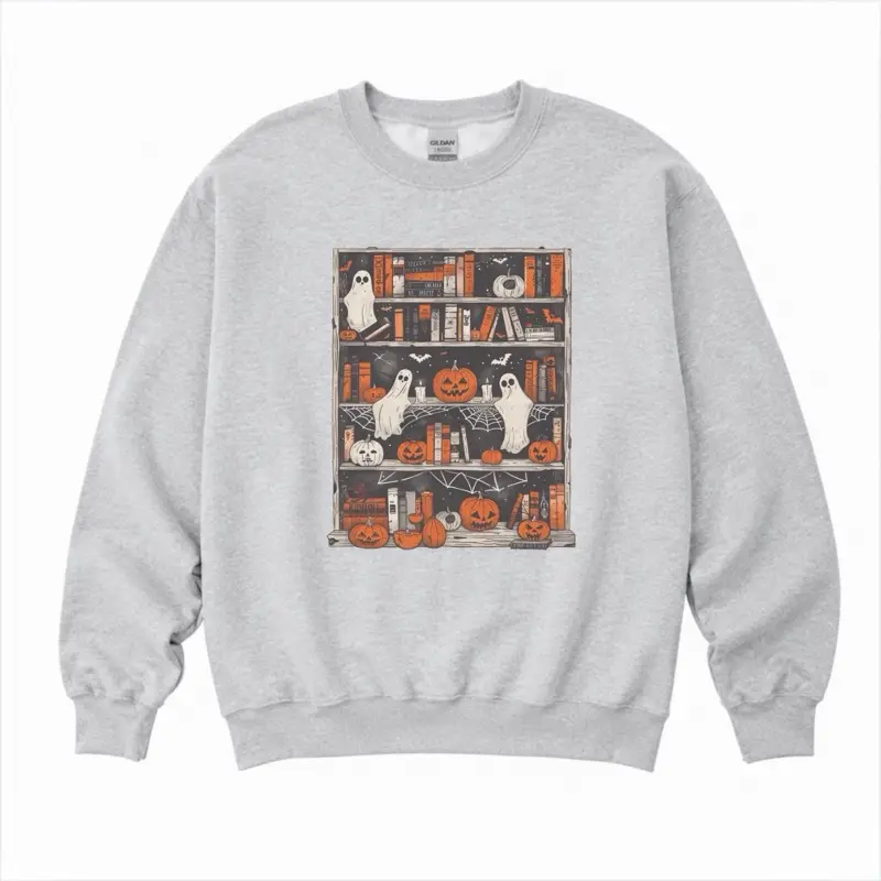 Ghost Bookcase Sweatshirt - Ash Grey