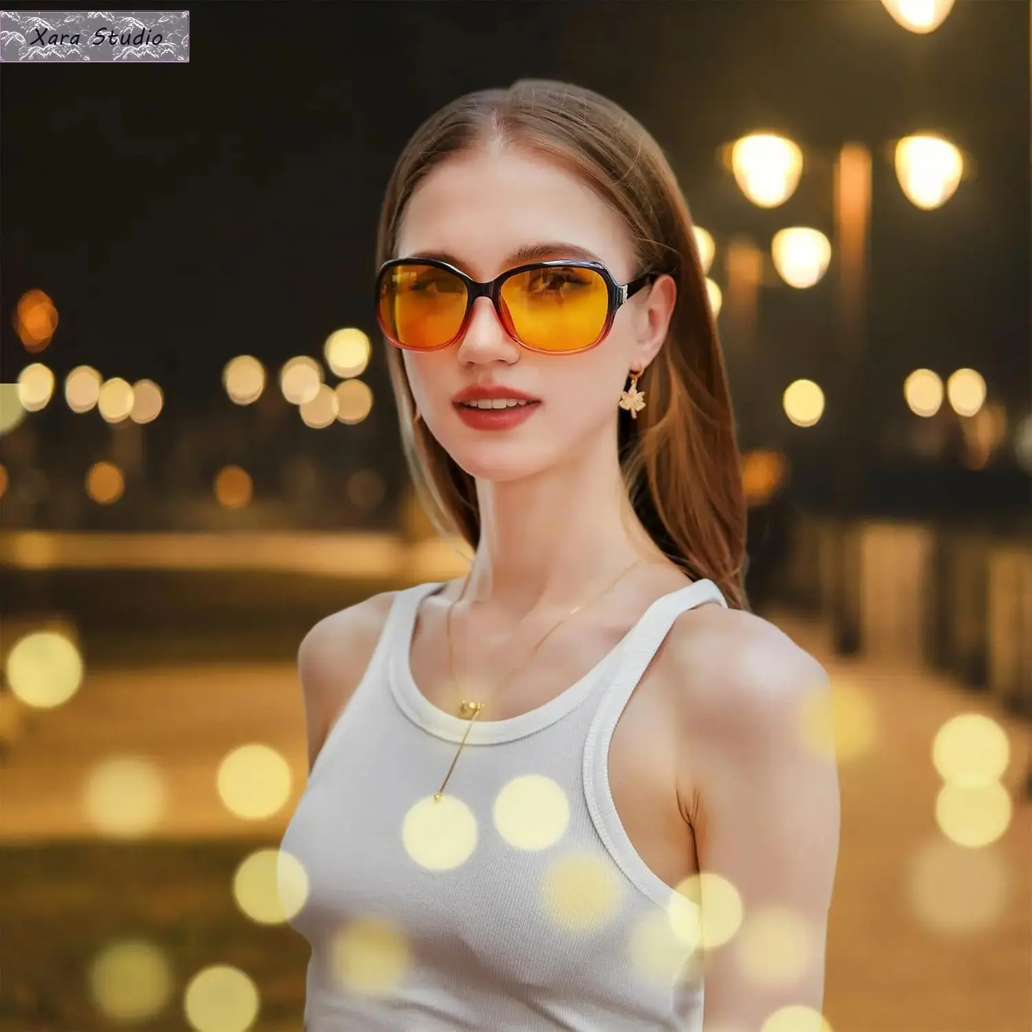 Women's Classic Tinted Wraparound Sunglasses - Anti-Glare Yellow Eyewear Fashion, Lightweight Comfortable Eye Protection, Contrast-Enhancing for Driving, Extended Wear Stylish Accessory, Female, Feminine, Early Morning Commutes, Evening Outdoor Activities