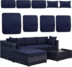 Patio Cushion Covers for 5 Pcs Patio Furniture Sets, 10 Covers Patio Furniture Cushion Covers for Seat and Back, Water Repellent Outdoor Cushion Covers Replacement