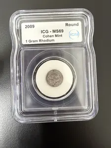 Rhodium 1 Gram Bald Eagle Round Cohen Mint .999 ICG MS69 Graded In Mint Capsule