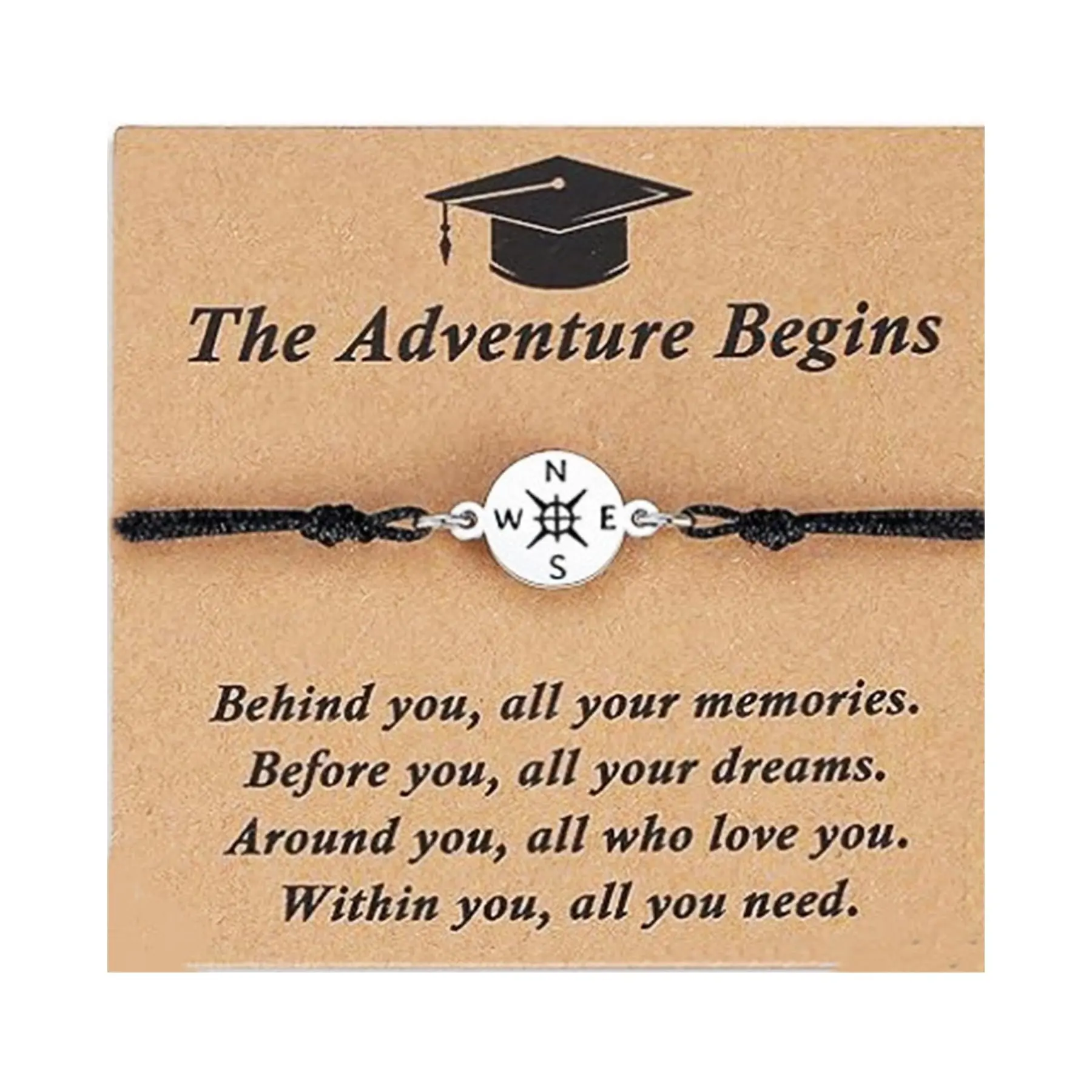 Class of 2026,Personalized Gifts for College High School 5th Grade 8th Grade,Personalized Graduation Gifts for Her/Him,Compass Graduation adjustable bracelet with Graduation Gift Card kindergarten class limited release Inspirational Words, Adjustable Size