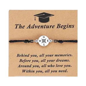 Class of 2025,Personalized Gifts for College High School 5th Grade 8th Grade,Personalized Graduation Gifts for Her/Him,Compass Graduation adjustable bracelet with Graduation Gift Card kindergarten class limited release Inspirational Words, Adjustable Size