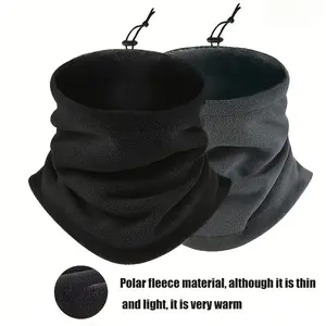 2pcs Black and Gray Two-tone Unisex Winter Neck Warmer, Thickened Inner Lining, Breathable Windproof, Dual-use for Cycling and Outdoor, Warm Scarf Neck Cover Hat Combo