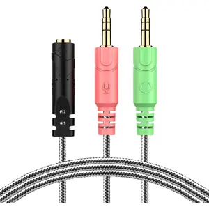 Headset Adapter 3.3  3.5mm Audio Jack Y  Headphone Adapter 1x 3.5mm Female to 2X 3.5mm Male Headset Adapter for Double-Jacks PC